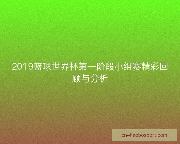 2019篮球世界杯第一阶段小组赛精彩回顾与分析