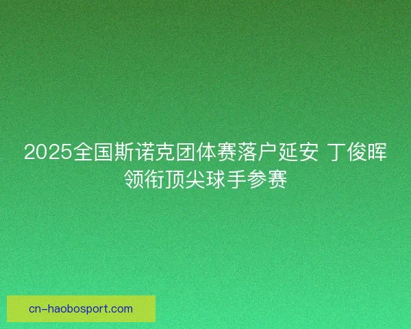2025全国斯诺克团体赛落户延安 丁俊晖领衔顶尖球手参赛